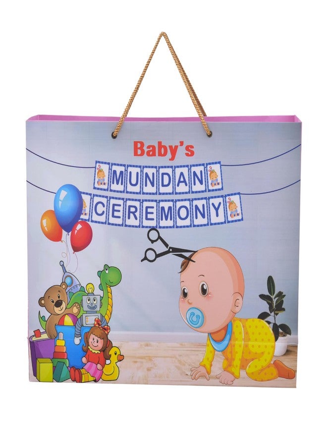 PPJ ® MUNDAN CEREMONY/MUNDAN SANSKAR/BABY'S FIRST HAIR CUT/SHAVING OF BABY'S HAIR (10 Pcs.) PAPER CARRY BAG, 16 Inch X 12 Inch X 4 Inch RETURN GIFTS/GIFT BAGS/GIFT COVERS (LARGE) (Pack of 10) - Image 2
